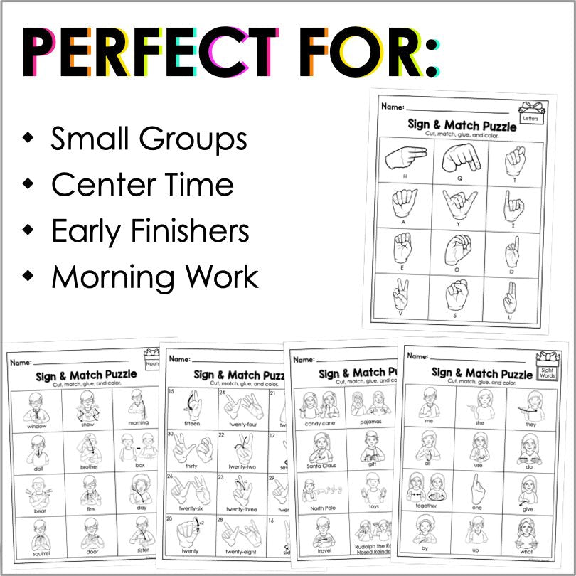 ASL Christmas Puzzles - Teacher Jeanell