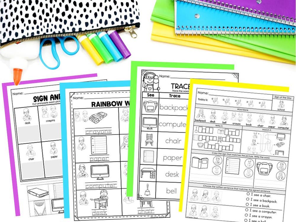 Asl Paper Work ASL Bundles | Complete American Sign Language Resource Packs – Teacher ...