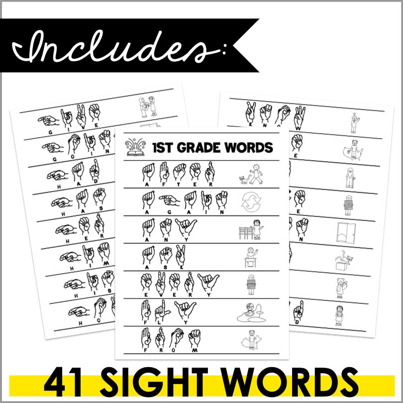 ASL Fingerspelling Sight Word Strips: Learn American Sign Language Easily (First Grade) - Teacher Jeanell