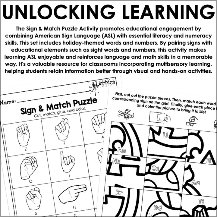 ASL Halloween Puzzles - Teacher Jeanell