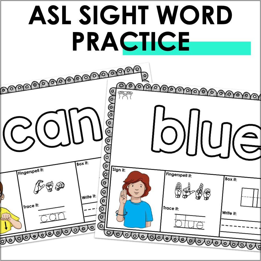 ASL PrePrimer Sight Word Playdough Mats - Teacher Jeanell