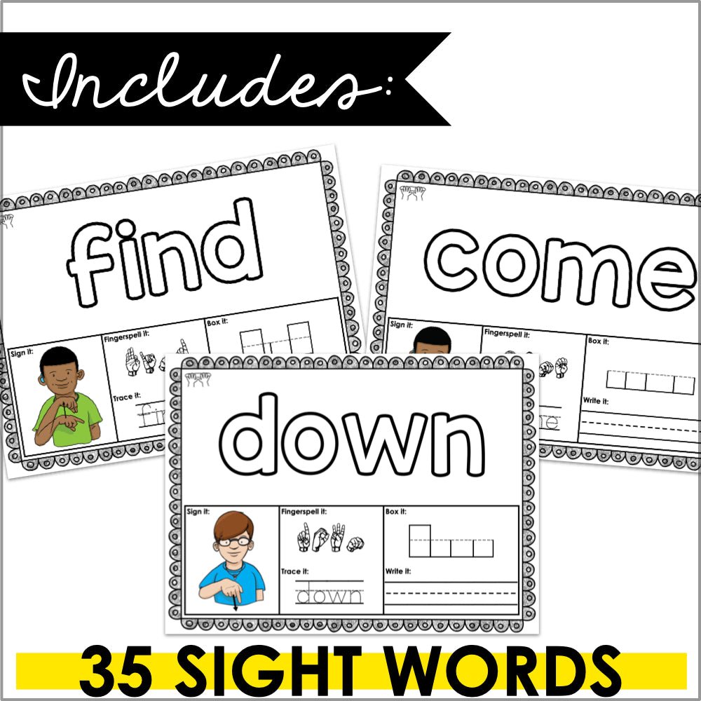 ASL PrePrimer Sight Word Playdough Mats - Teacher Jeanell