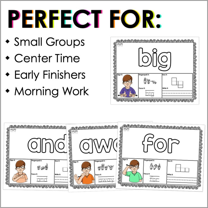 ASL PrePrimer Sight Word Playdough Mats - Teacher Jeanell