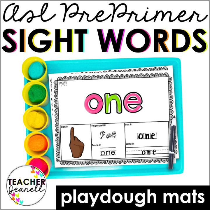 ASL PrePrimer Sight Word Playdough Mats - Teacher Jeanell