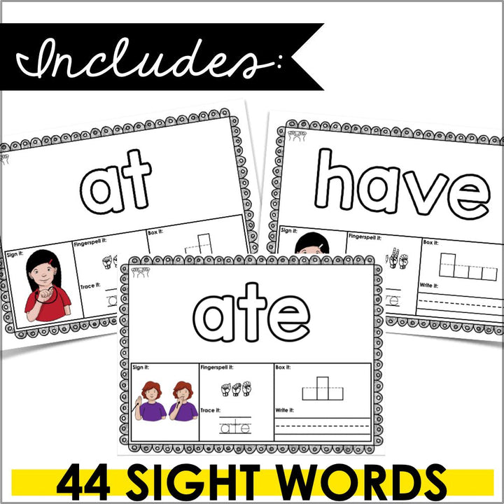 ASL Primer Sight Word Playdough Mats - Teacher Jeanell