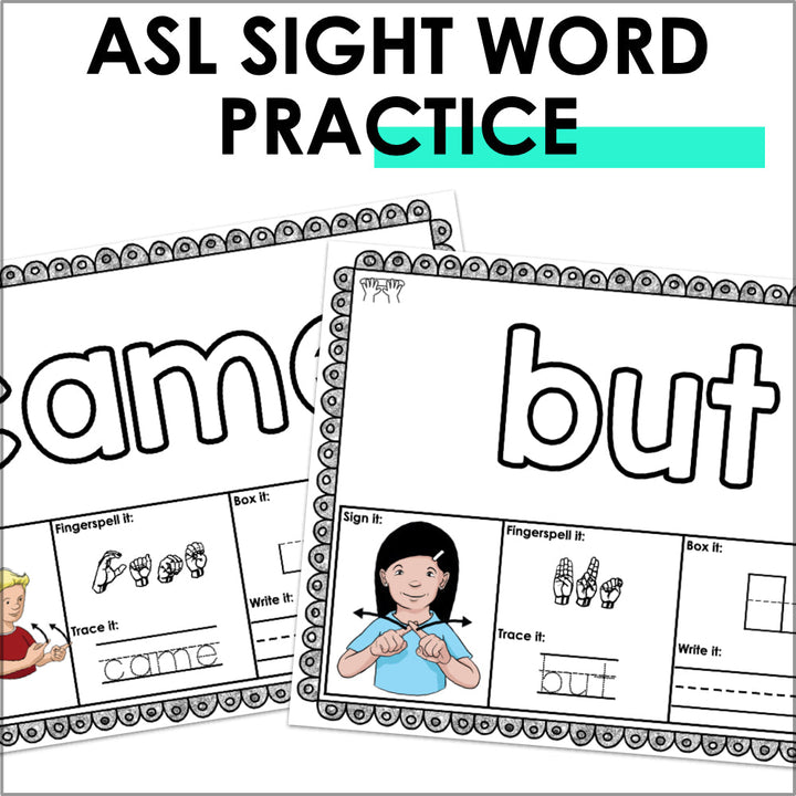 ASL Primer Sight Word Playdough Mats - Teacher Jeanell