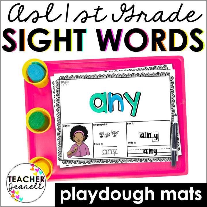 ASL Sight Word Playdough Mats for First Grade - Teacher Jeanell