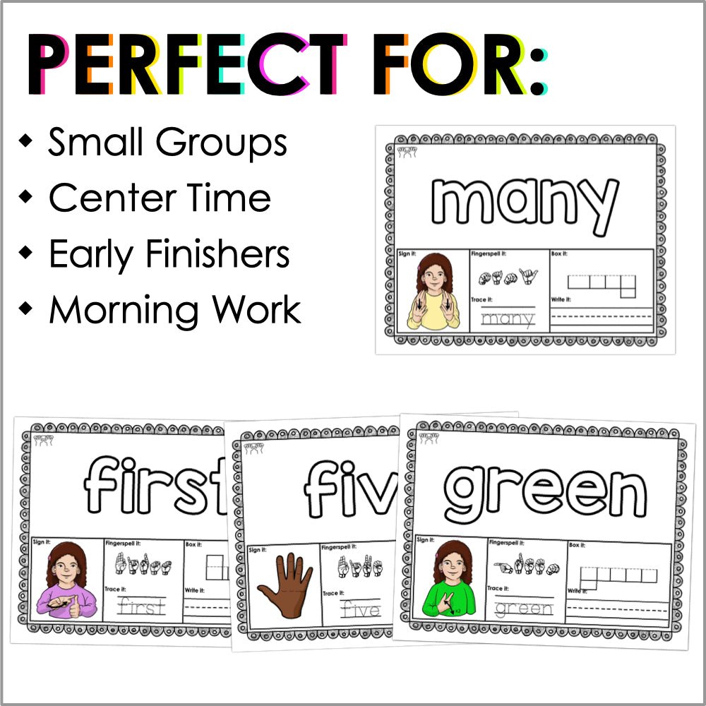 ASL Sight Word Playdough Mats for Second Grade - Teacher Jeanell