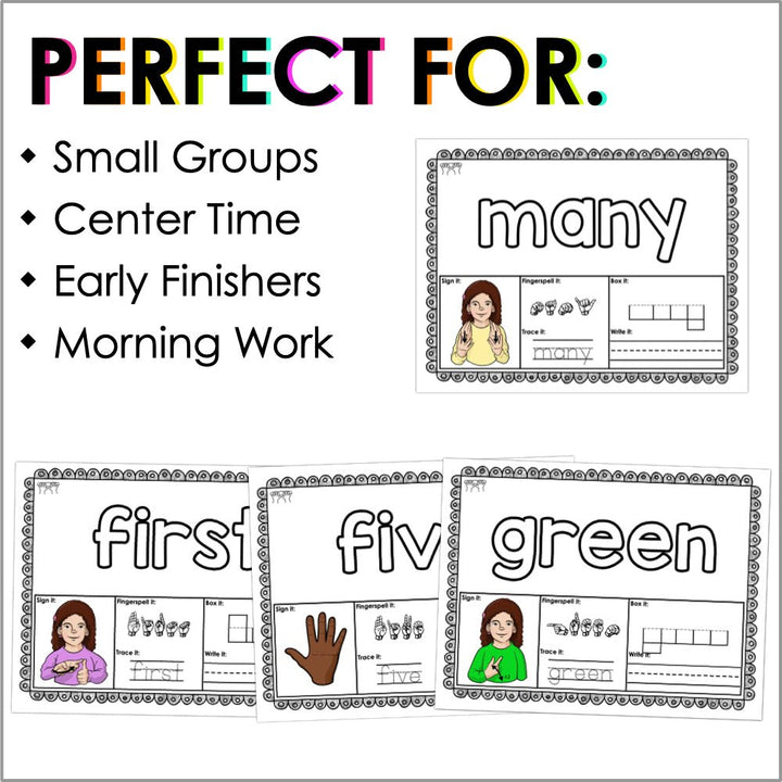 ASL Sight Word Playdough Mats for Second Grade - Teacher Jeanell