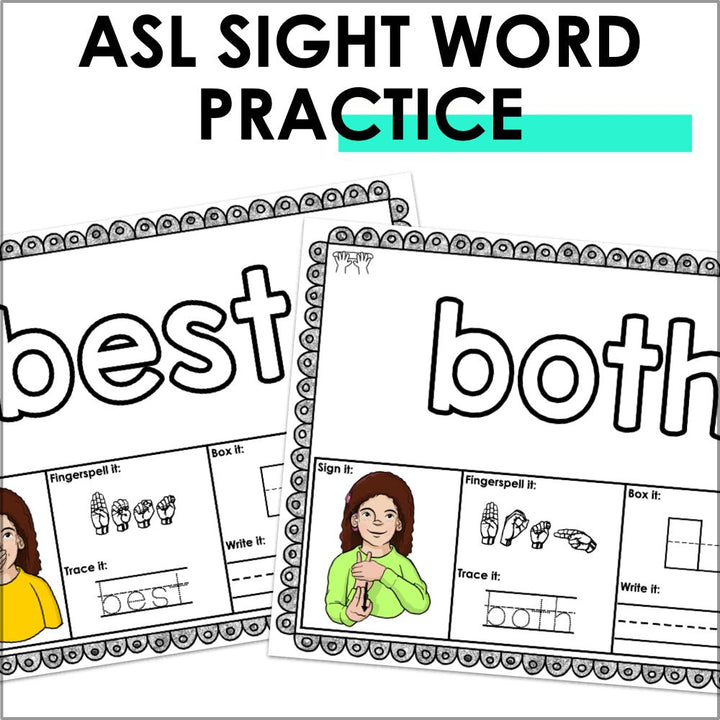 ASL Sight Word Playdough Mats for Second Grade - Teacher Jeanell