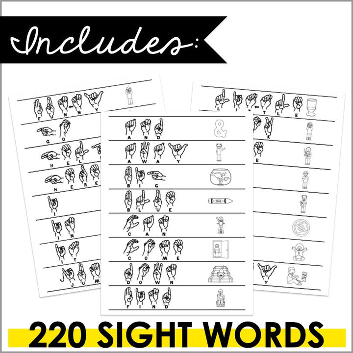 ASL Sight Word Strips | American Sign Language Fingerspelling Practice - Teacher Jeanell