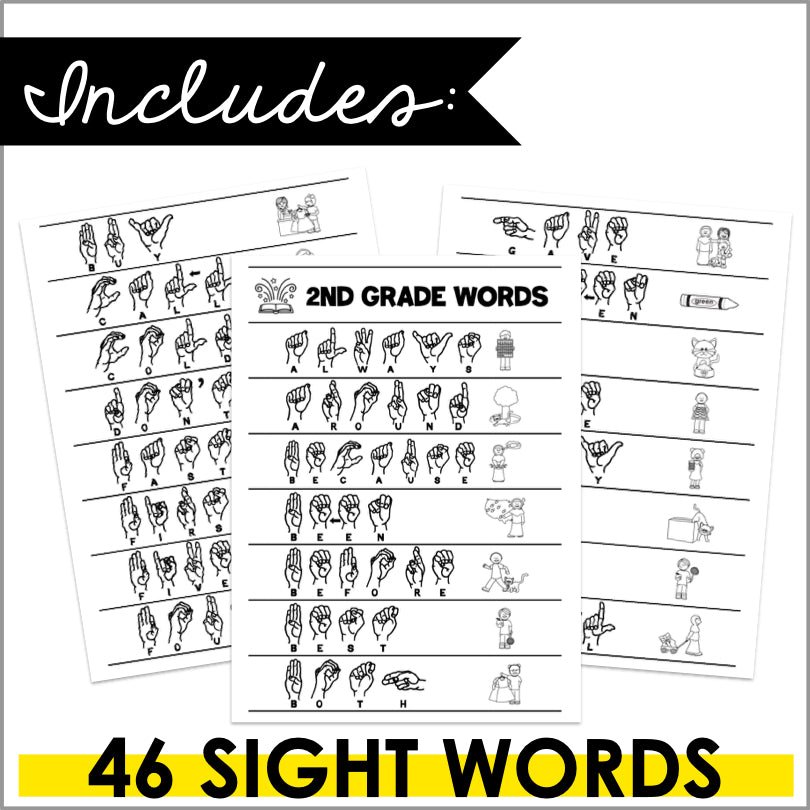 ASL Sight Word Strips: Learn American Sign Language Fingerspelling Easily (Second Grade) - Teacher Jeanell