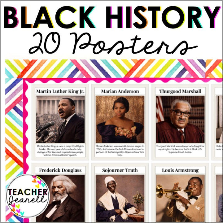 Black History Month Posters | Influential African - American Figures - Teacher Jeanell