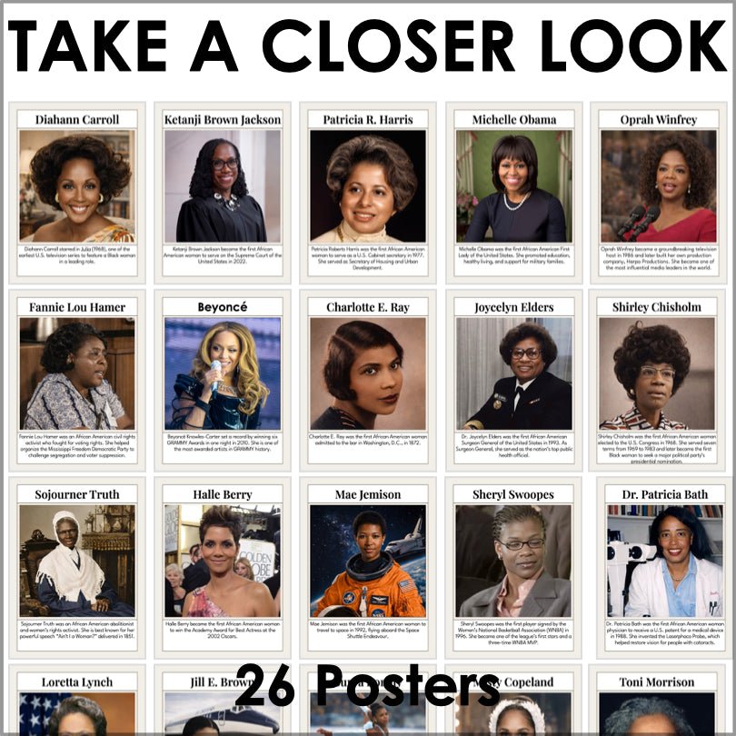 Black Women in History Posters | Celebrate Famous Firsts & Inspire Students - Teacher Jeanell
