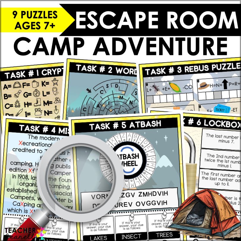 Camp Adventure Printable Escape Room Game - Teacher Jeanell