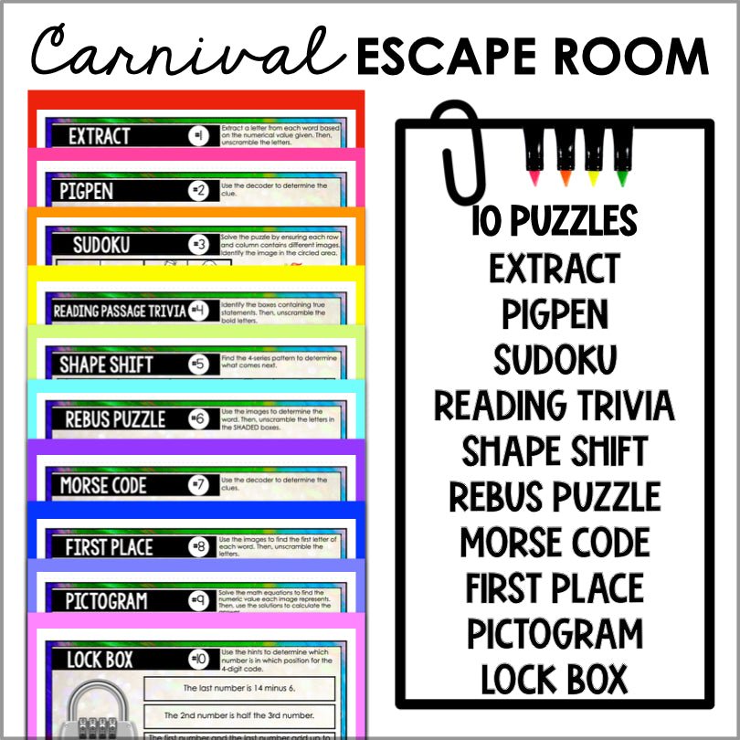 Caribbean Carnival Party Game | Carnival in the Caribbean Printable Escape Room Game - Teacher Jeanell