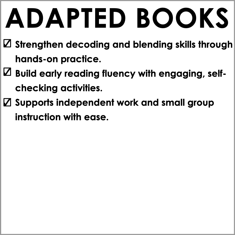 Complete Phonics Blending Books Bundle | CVC, Vowels, Blends, Digraphs & More | Adapted Books - Teacher Jeanell
