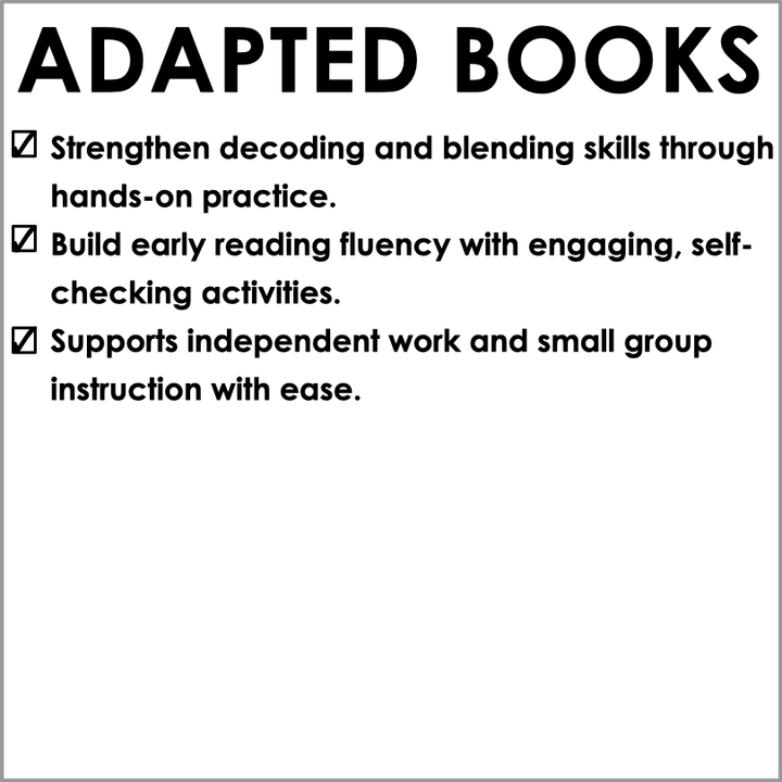 Complete Phonics Blending Books Bundle | CVC, Vowels, Blends, Digraphs & More | Adapted Books - Teacher Jeanell