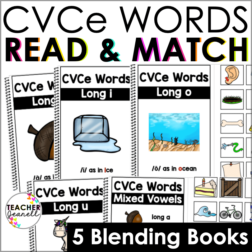 CVCe Blending Books | Silent E Word Practice | Early Reading Phonics Activities - Teacher Jeanell