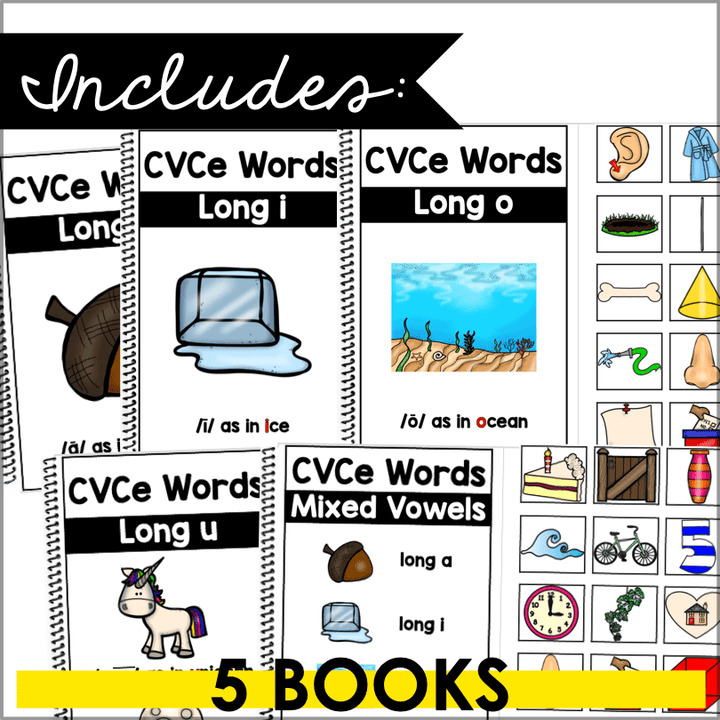 CVCe Blending Books | Silent E Word Practice | Early Reading Phonics Activities - Teacher Jeanell