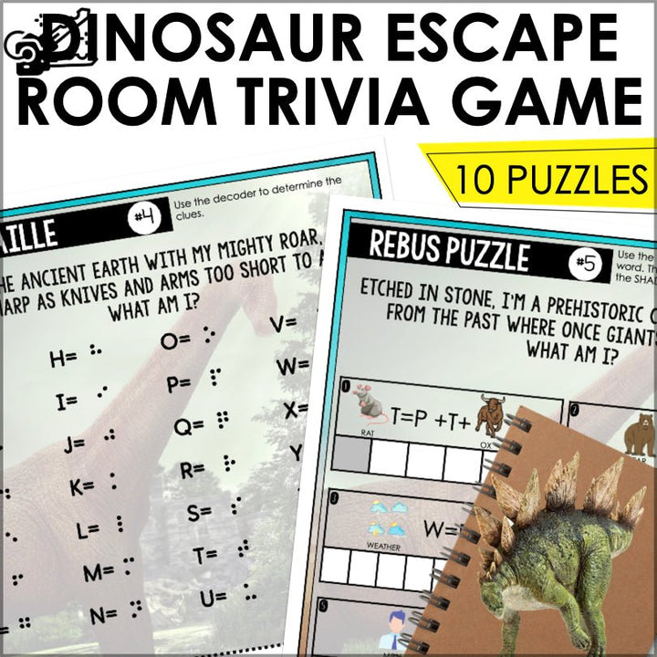 Dinosaur Escape Room Trivia Game for Kids - Teacher Jeanell