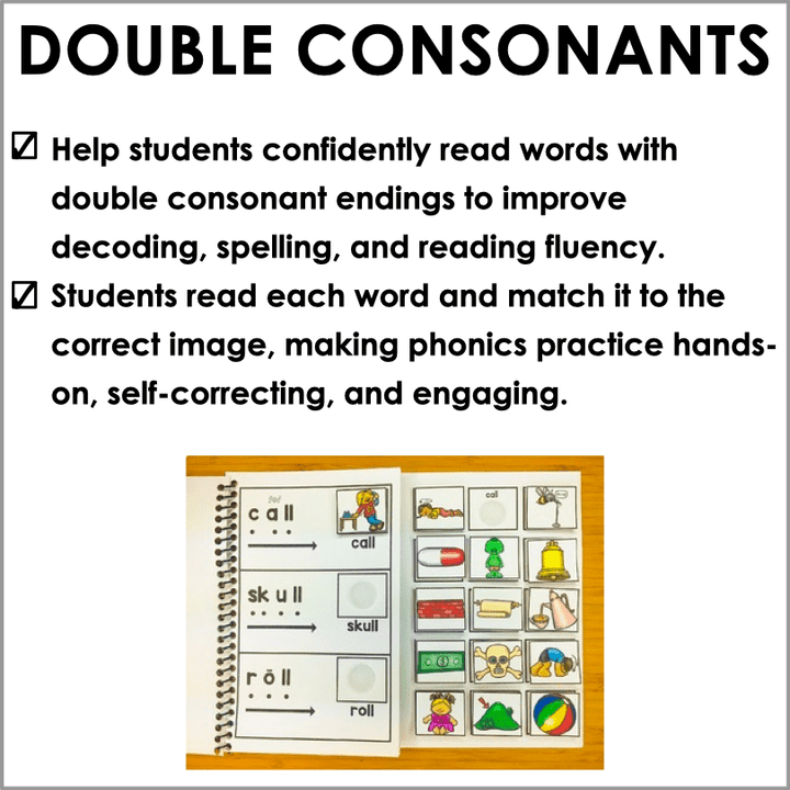 Double Ending Consonants Phonics Practice | Fun Reading Fluency Activities for Kids - Teacher Jeanell