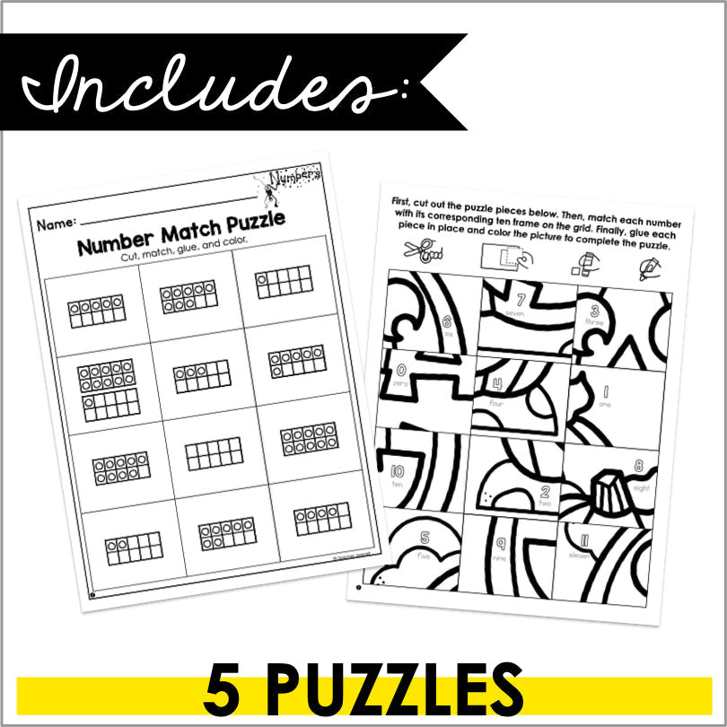 Halloween Learning Puzzles - Alphabet, Numbers CVC Words & Sight Words Matching Activity - Teacher Jeanell