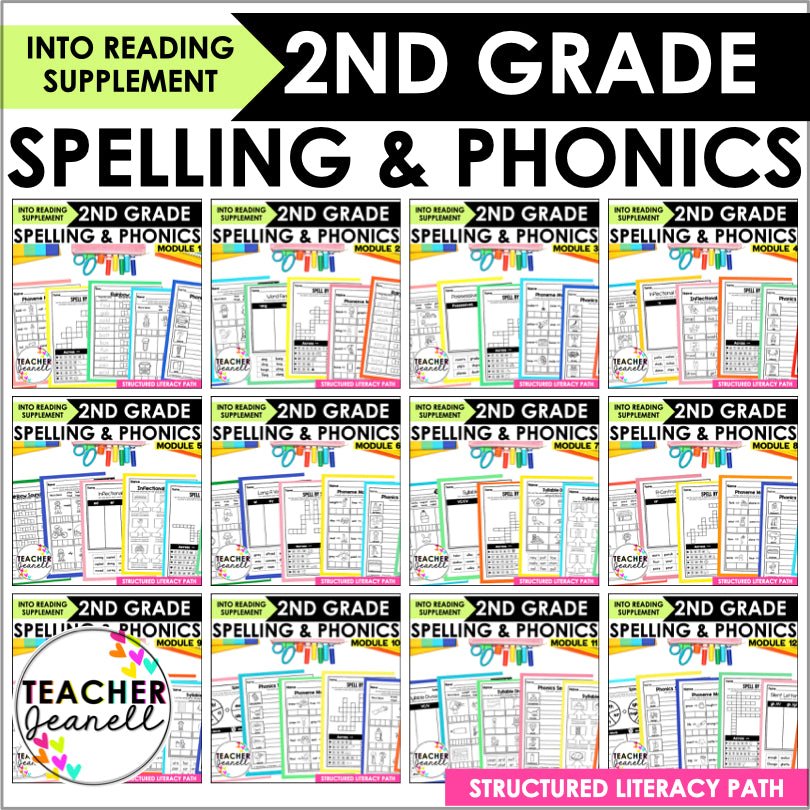HMH Into Reading 2nd Grade Structured Literacy Spelling and Phonics Bundle | No Prep Worksheets - Teacher Jeanell