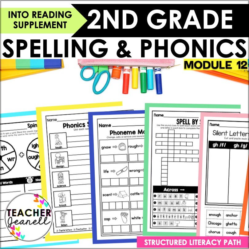 HMH Into Reading 2nd Grade Structured Literacy Spelling and Phonics Module 12 | No Prep Worksheets - Teacher Jeanell