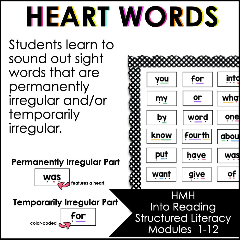 HMH Into Reading First Grade Structured Literacy Irregular Word Cards - Teacher Jeanell