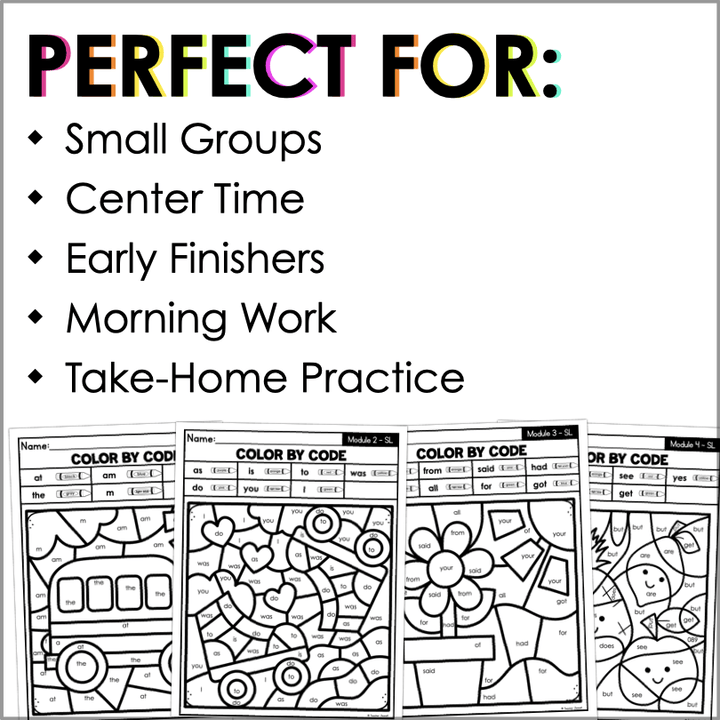 HMH Into Reading Kindergarten Irregular Sight Words Color by Code Activity - Teacher Jeanell