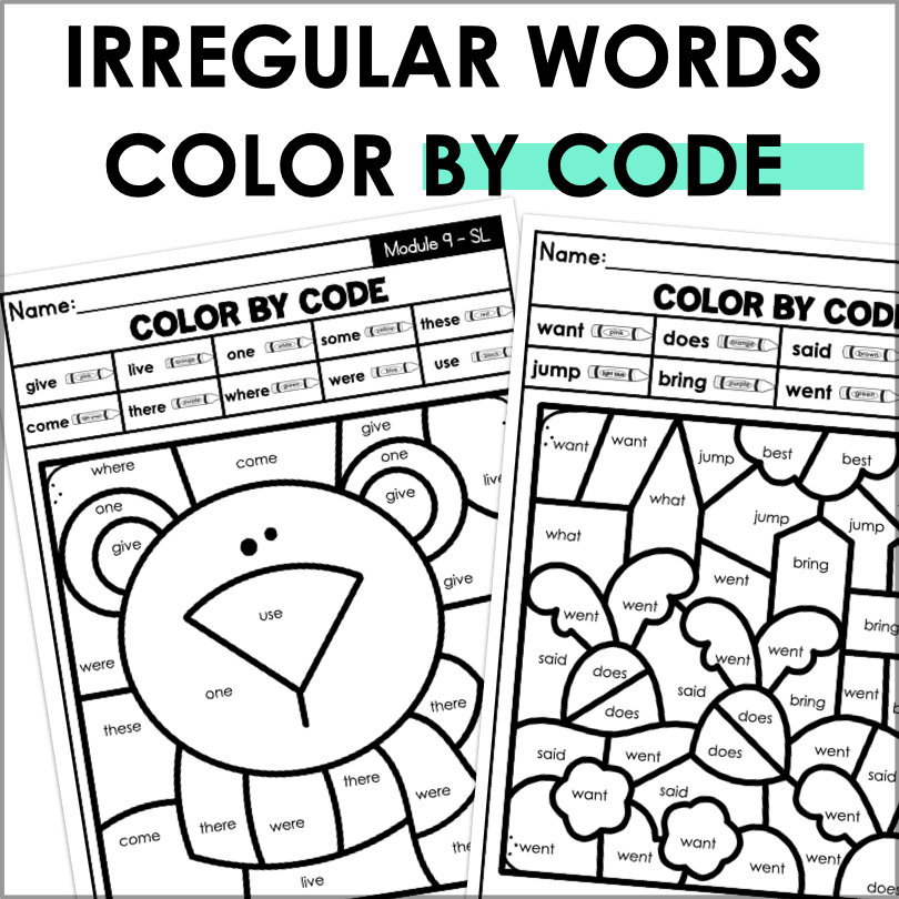 HMH Into Reading Kindergarten Irregular Sight Words Color by Code Activity - Teacher Jeanell