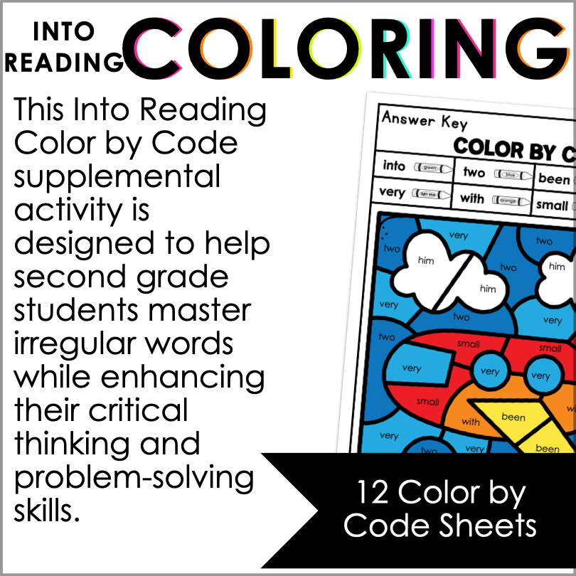 HMH Into Reading Second - Grade Irregular Sight Words Color by Code Activity - Teacher Jeanell