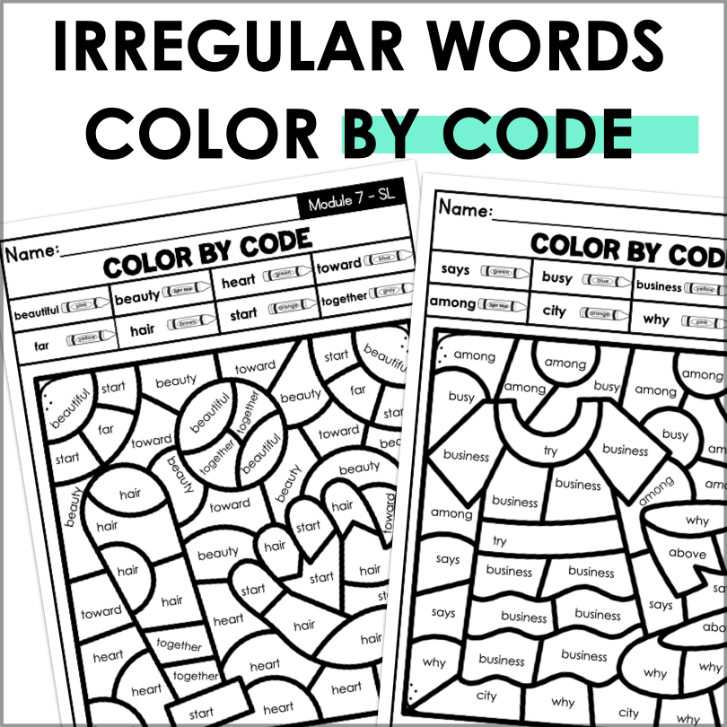 HMH Into Reading Second - Grade Irregular Sight Words Color by Code Activity - Teacher Jeanell