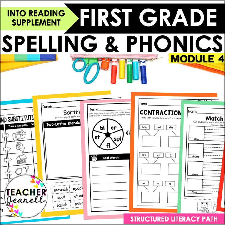 HMH Into Reading Structured Literacy 1st Grade Spelling and Phonics Supplement Module 4 - Teacher Jeanell