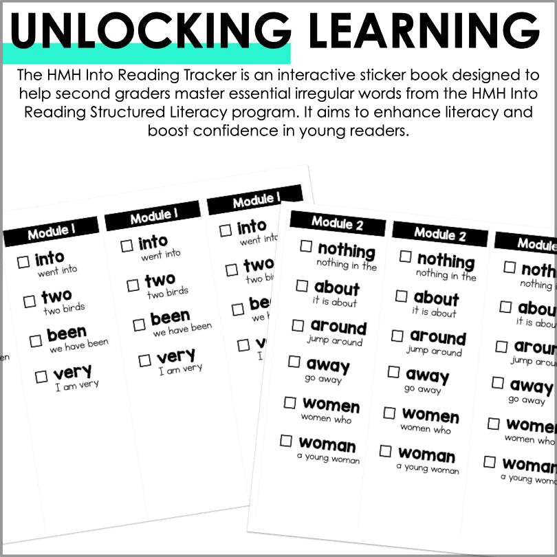 HMH Into Reading Structured Literacy Second Grade Irregular Words Tracker - Teacher Jeanell