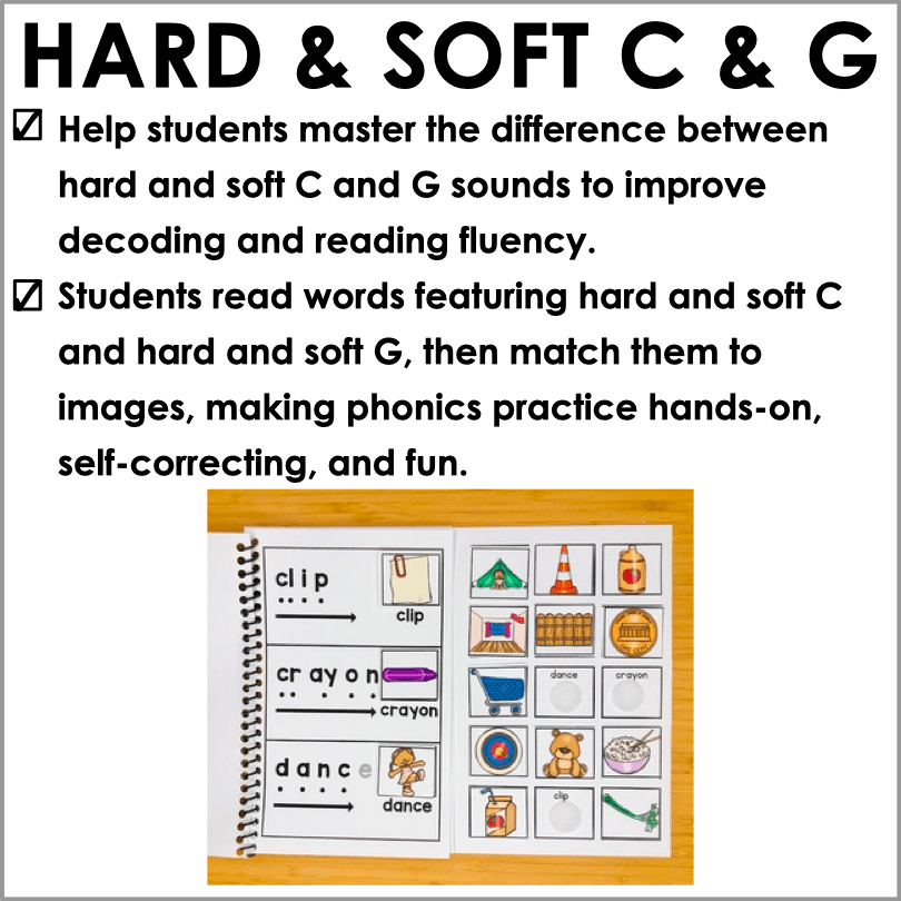 Interactive Hard & Soft C and G Phonics Blending Books – Boost Decoding & Reading Fluency - Teacher Jeanell