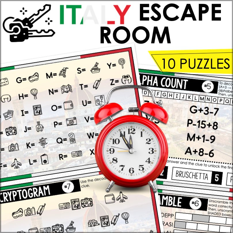 Italy Escape Room Game | Italian Escape Room Game for Family Fun - Teacher Jeanell