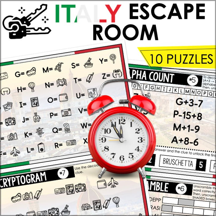 Italy Escape Room Game | Italian Escape Room Game for Family Fun - Teacher Jeanell