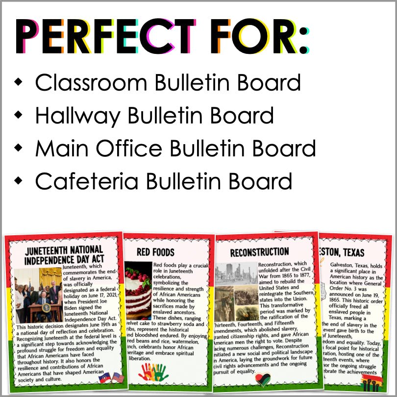 Juneteenth History Bulletin Board Display | Freedom Day Poster Set - Teacher Jeanell