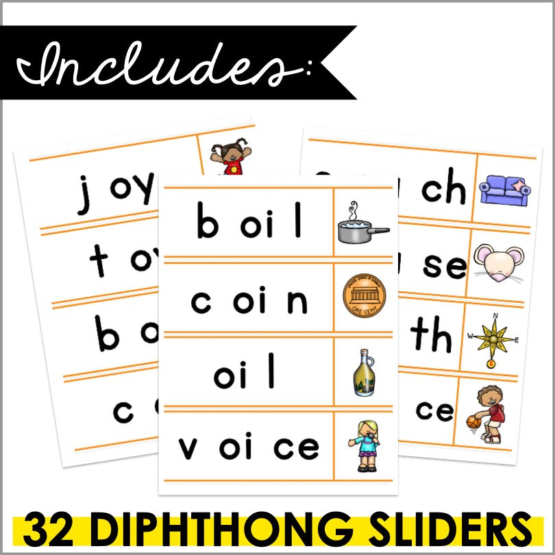 Master Diphthongs with Interactive Word Sliders for Early Reading Skills - Teacher Jeanell