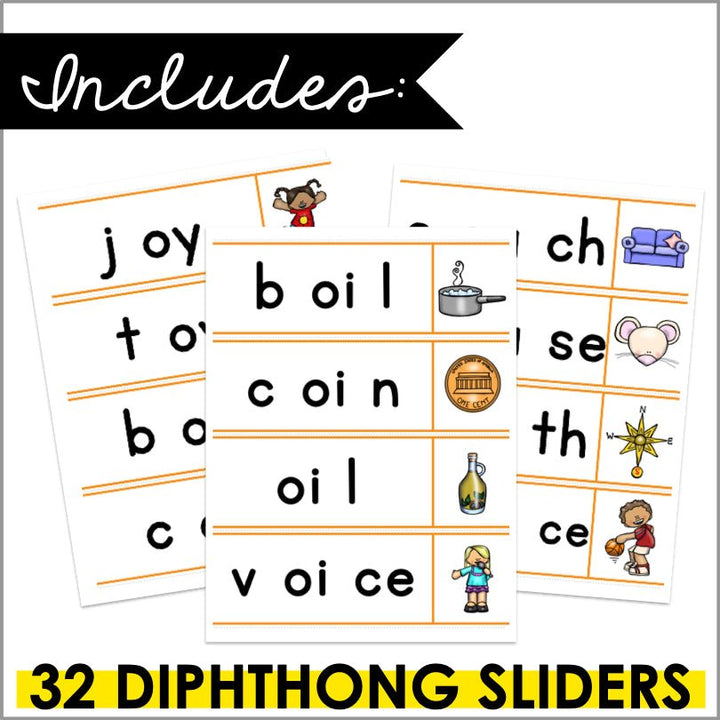 Master Diphthongs with Interactive Word Sliders for Early Reading Skills - Teacher Jeanell