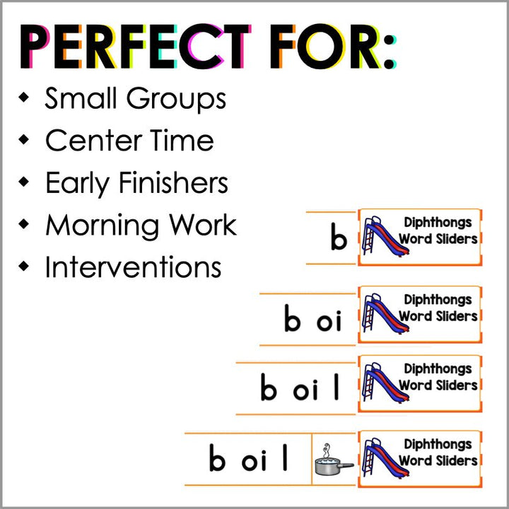 Master Diphthongs with Interactive Word Sliders for Early Reading Skills - Teacher Jeanell