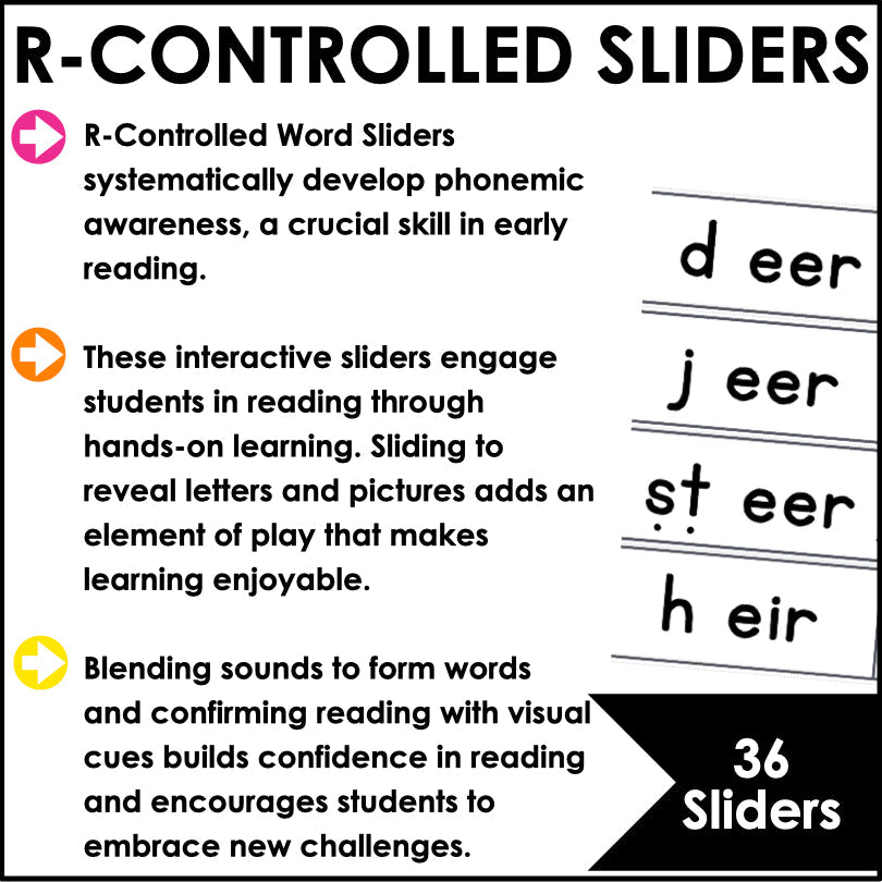 Master R - Controlled Vowels: Interactive Word Sliders for Phonics Mastery - Teacher Jeanell