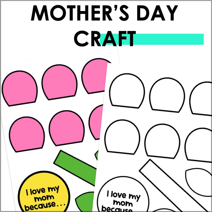 Mother's Day Printable Activity Pack for Kids - Educational Craft and Worksheets to Celebrate Mom - Teacher Jeanell