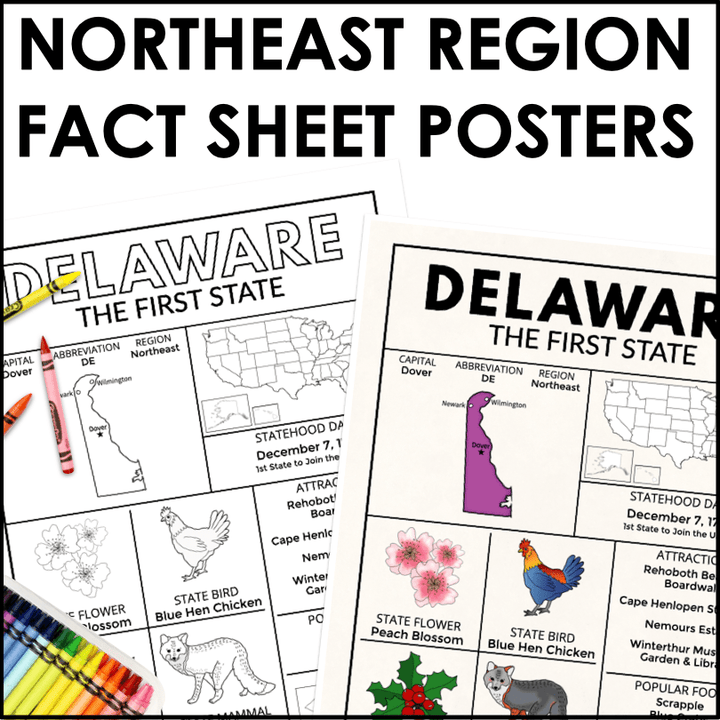 Northeast Region State Facts Poster Bundle – Educational Geography Prints for Classrooms & Home Learning - Teacher Jeanell