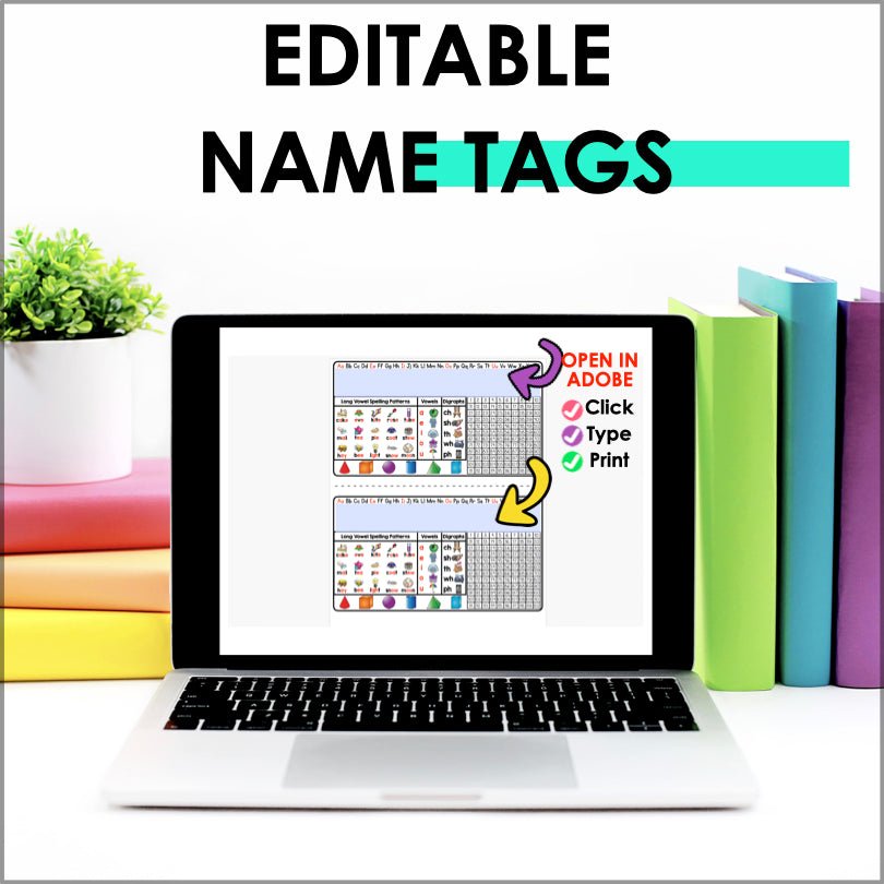 Pencil Box Name Tags Editable 1st - 2nd Grade - Teacher Jeanell