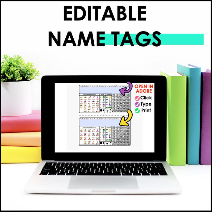 Pencil Box Name Tags Editable 2nd - 3rd Grade - Teacher Jeanell