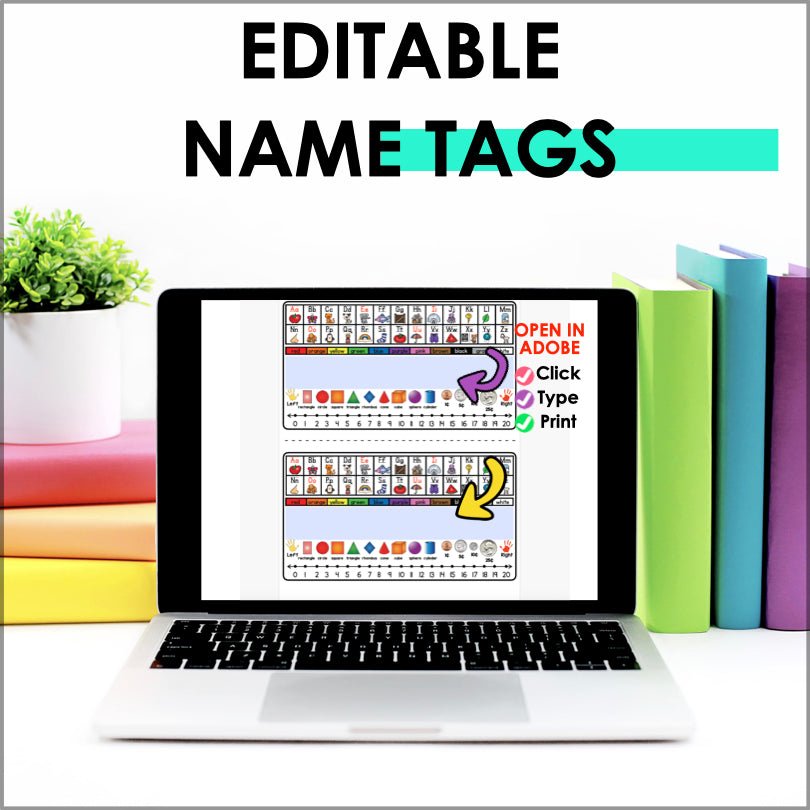 Pencil Box Name Tags Editable Kindergarten - 1st Grade - Teacher Jeanell