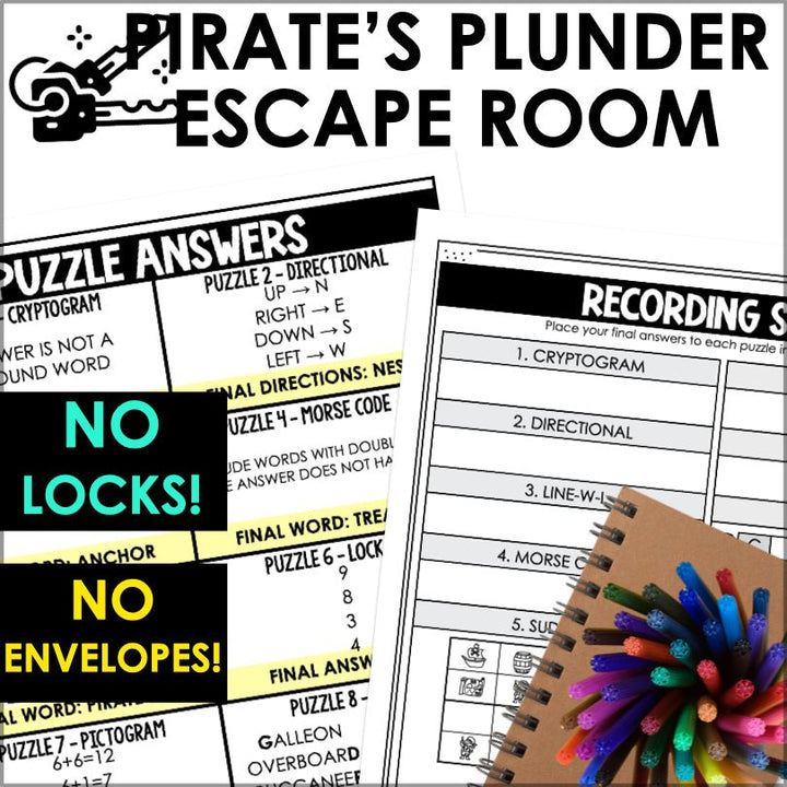 Pirate Escape Room Game| Printable Party Game - Teacher Jeanell